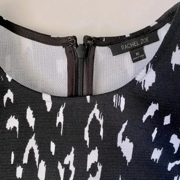 Rachel Zoe Black & White Crop Top With Side Zipper Women’s Size Large - Picture 4 of 7